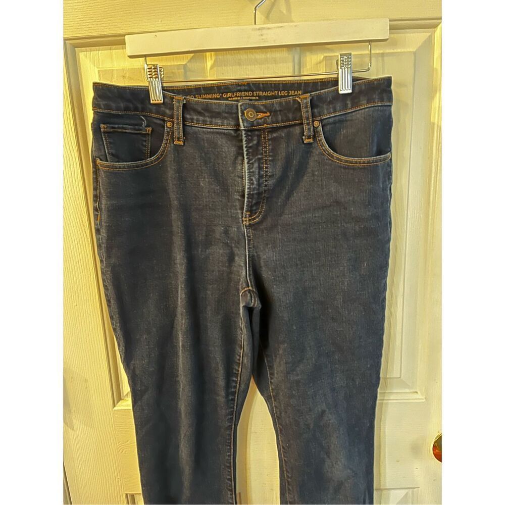Chico’s So Slimming Girlfriend Straight Leg Jeans sz 8 EUC